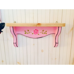 【訂單生產】木製玫瑰花架S國內仿古粉紅色×模具玫瑰花櫃 第1張的照片