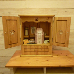 豪華寵物佛壇S號油畫國產日本製造高品質寵物佛壇粉色家具紀念盒 第2張的照片