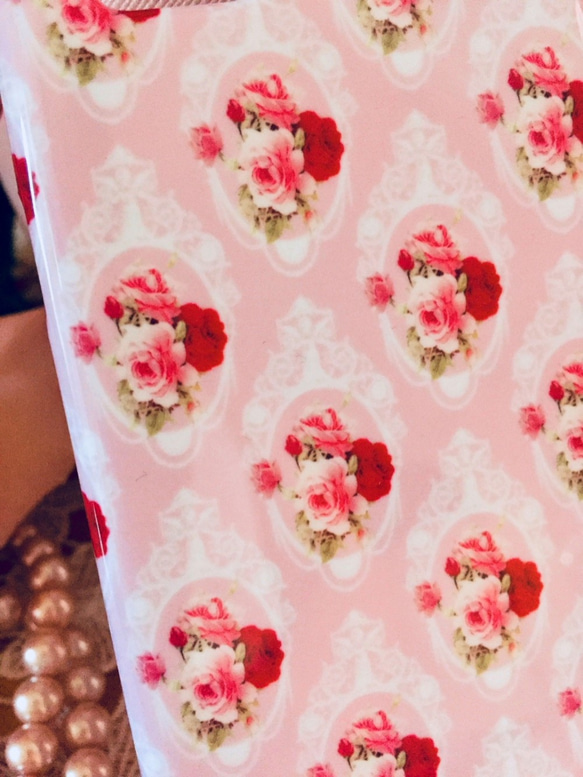 iPhone専用 アイフォンカバー 薔薇柄 スマホ ハードカバー  エレガントローズ アンティーク調 ピンク 6枚目の画像
