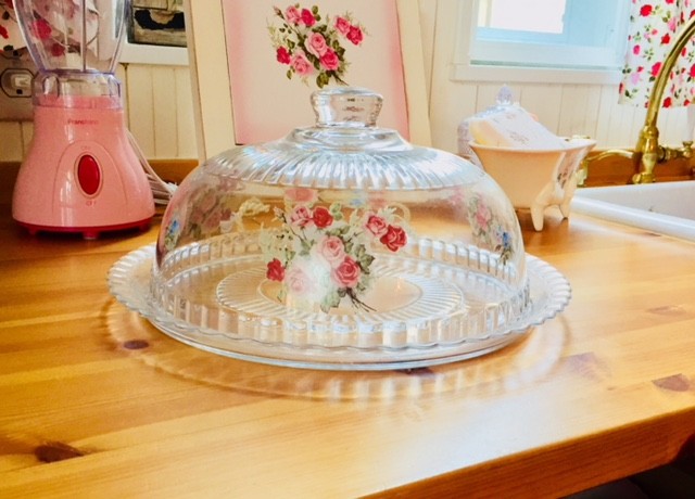 蓋付きケーキドーム「ガラス＊大理石」未使用 【公式通販】