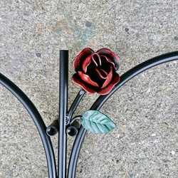 玫瑰和蝴蝶的妻子擺件鐵古董紅色可愛裝飾le裝飾玫瑰外牆裝飾裝飾古董古董牆裝飾玫瑰 第2張的照片