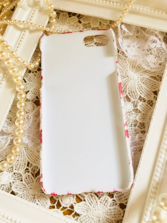 iPhoneアイフォンカバー 薔薇と蝶 スマホケース ハードカバーアンティーク調ローズ バラ kawaii japan 6枚目の画像