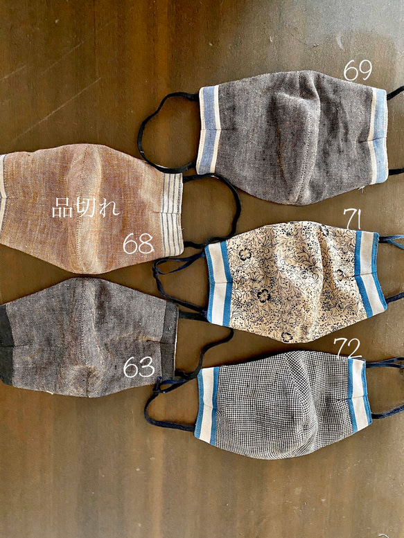 マスク　布マスク　ハンドメイドマスク　インナーマスク　1(700円) 10inabed  teninabed 2枚目の画像