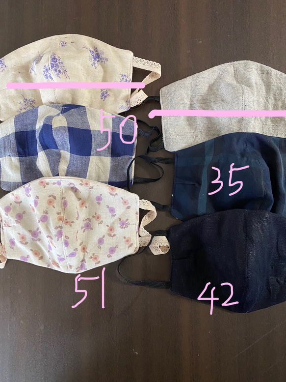 マスク　布マスク　ハンドメイド マスク　4(650円)  teninabed  10inabed 5枚目の画像