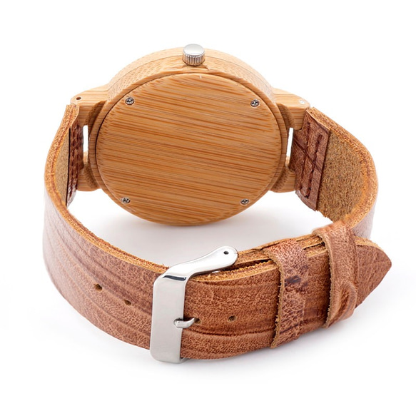 温もりある天然木製 腕時計 ウッド ハンドメイド<0291> 4枚目の画像