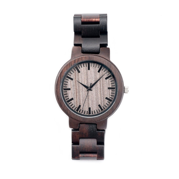 温もりある天然木製 腕時計 ウッド ハンドメイド<0311> 3枚目の画像