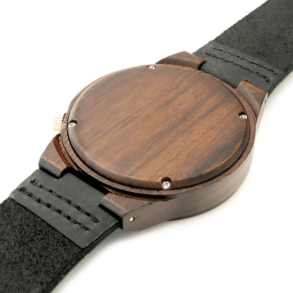 温もりある天然木製 腕時計 ウッド ハンドメイド<0441> 4枚目の画像