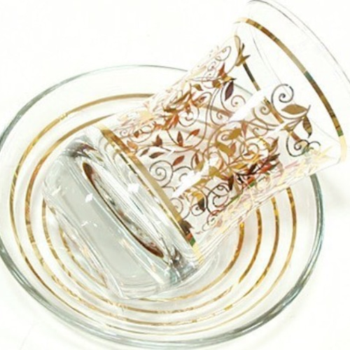 豪華で新しい C トルコチャイグラス&ソーサー6客セット 食器