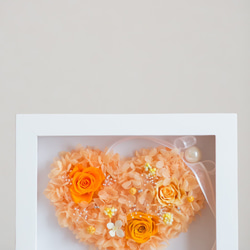 幸せを運ぶハートのプリザーブドフラワー&紫陽花オレンジ 3枚目の画像