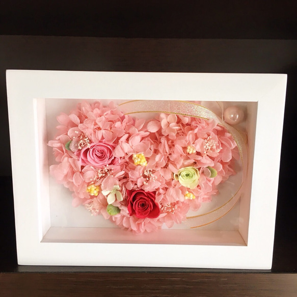 幸せ運ぶプリザーブドフラワー&紫陽花ピンク 2枚目の画像