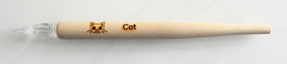 ウッドガラスペン　ネコ A　フルセット 4枚目の画像