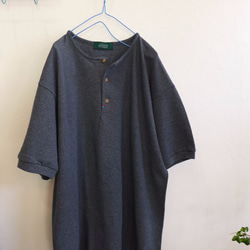 ノーカラー　remake　鹿の子ポロTee　<dyne> sumikuro 2枚目の画像