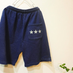 送料無料（再制作）indigo sweat star shorts　<onth> 5枚目の画像