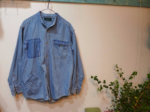 フォルテフォルテsinging bloom プリントデニムシャツ フォルテフォルテsinging bloom プリントデニムシャツ フォルテ