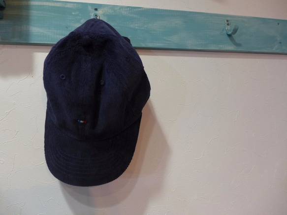 remake コーデュロイ トリコロール刺繍cap  <la fra>　nvy 1枚目の画像