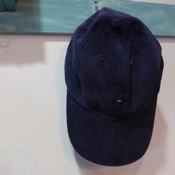 remake コーデュロイ トリコロール刺繍cap  <la fra>　nvy 4枚目の画像