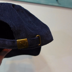 remake コーデュロイ トリコロール刺繍cap  <la fra>　nvy 5枚目の画像