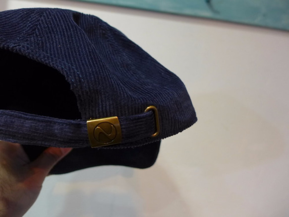 remake コーデュロイ トリコロール刺繍cap  <la fra>　nvy 5枚目の画像