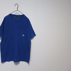 ライトインディゴ　L.indigo  one star stitch pocket Tee　<oscar> 1枚目の画像