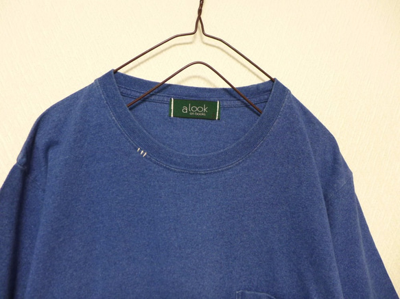 ライトインディゴ　L.indigo  one star stitch pocket Tee　<oscar> 3枚目の画像