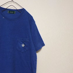 ライトインディゴ　L.indigo  one star stitch pocket Tee　<oscar> 4枚目の画像