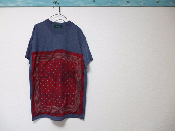 alookonbooks リメイク　over dye old bandana　Tee  <cuvil> M 1枚目の画像