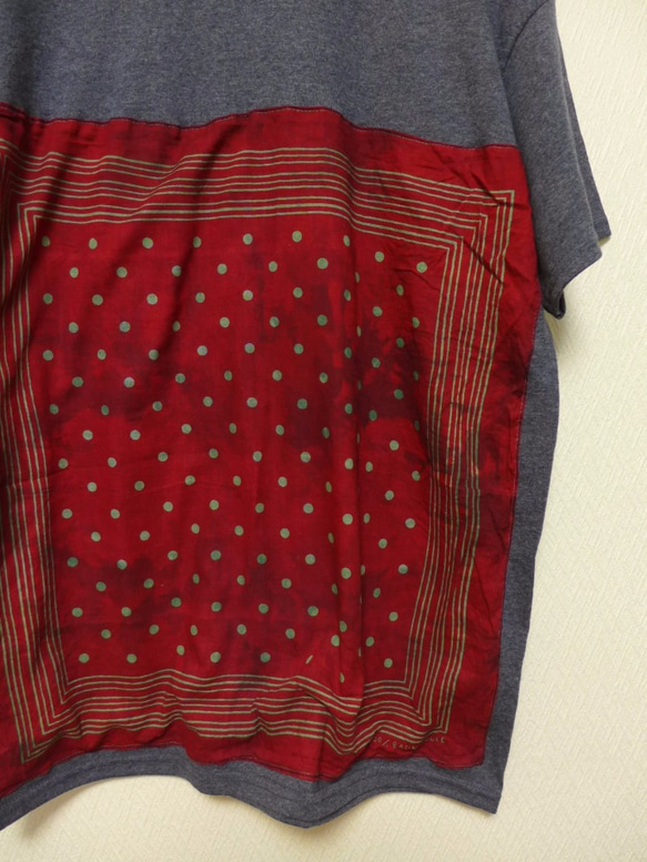 alookonbooks リメイク　over dye old bandana　Tee  <cuvil> M 5枚目の画像