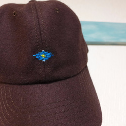 remake ウール　刺繍　メルトンキャップ　 Embroidery Cap 　  <wnat>　Brn 1枚目の画像