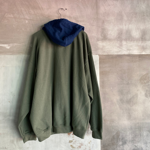 し*も様 60s 後付けパーカー リメイク スウェット フェード remake リメイク 後付けスウェットパーカー <wks> パーカー a look on