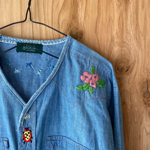 デニムシャツ リメイク リメイクでデニムシャツにアクセント デニムシャツ&ネルシャツ