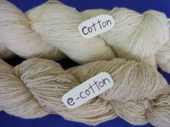 e-cotton(eco＋cotton)手紡ぎ糸かせ　生成り 4枚目の画像