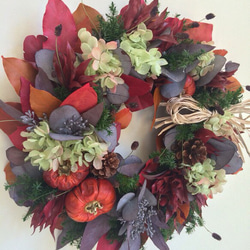 《たくさんの再販》〜ハロウィンオータムリース〜 Halloween Autumn wreath 1枚目の画像