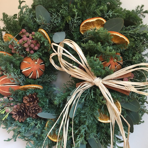 3.クリスマスリース クリスマスリース 送料無料 スワッグリース ゴールド系 X6061