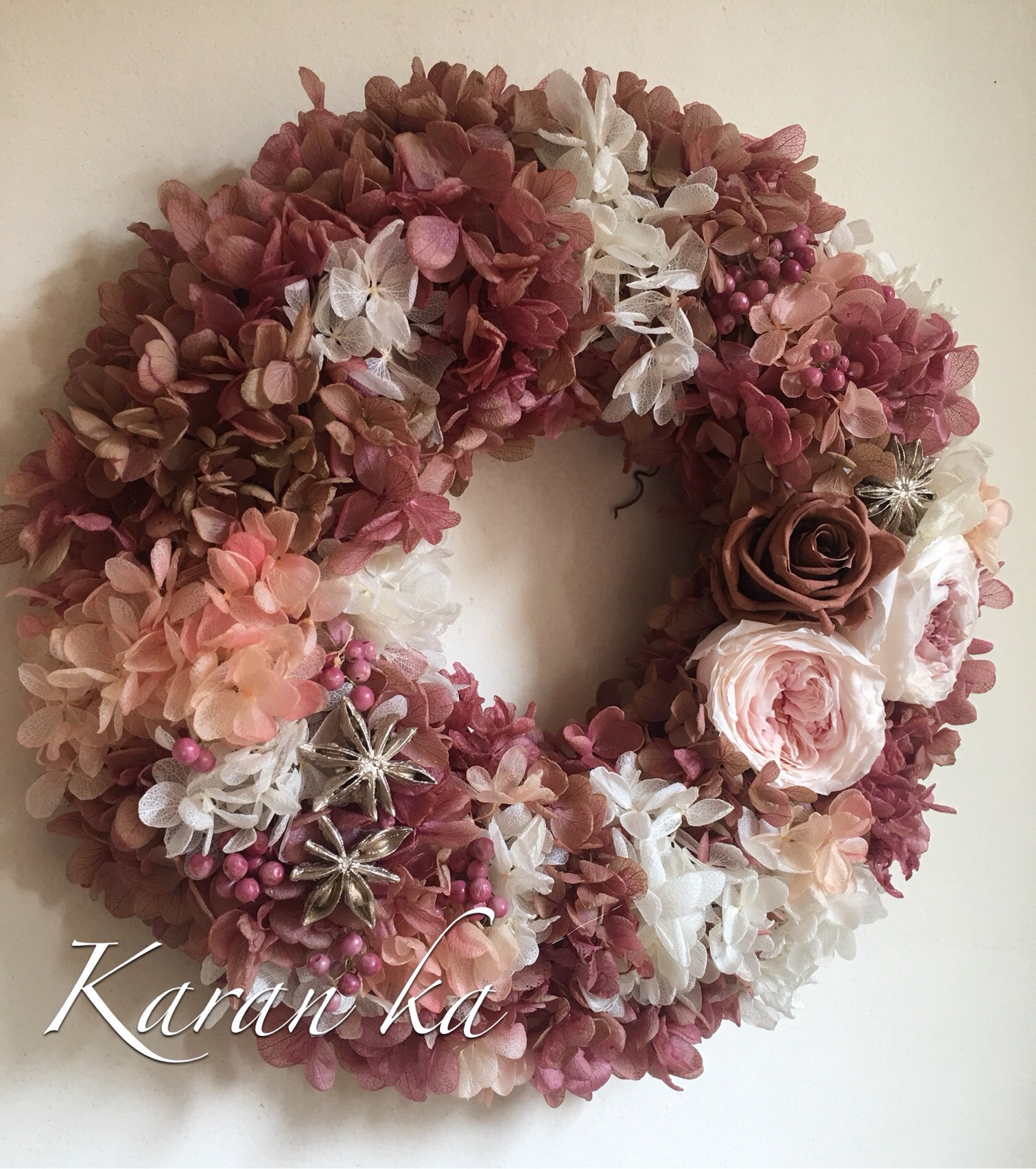 【再販×3】～ぷっくりローズリース&リングピロー～antique pink〜