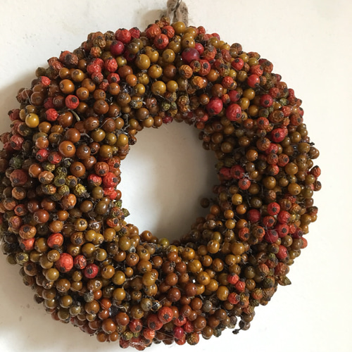 今季販売開始！【再販×7】〜カズラ&バラの実 リース〜 ドライフラワー