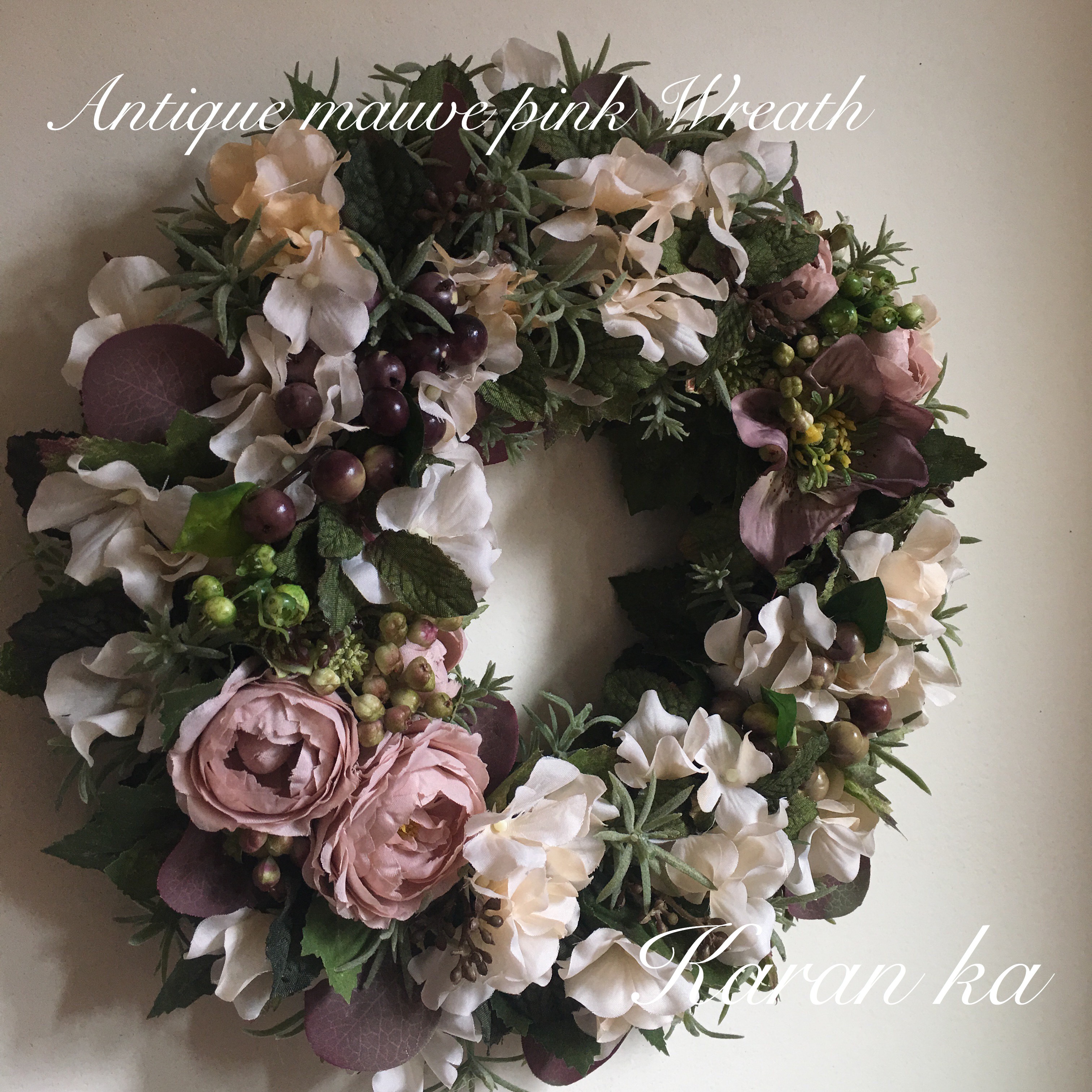 【たくさんの再販】Antique mauve pinkリース