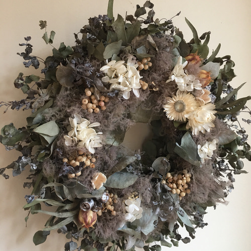 ユーカリリース たくさんの再販】〜Dryユーカリ リース〜 ドライフラワー Karan