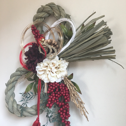 超早割祭2025お正月】 〜2026お正月飾り・しめ縄 white&red〜 しめ縄