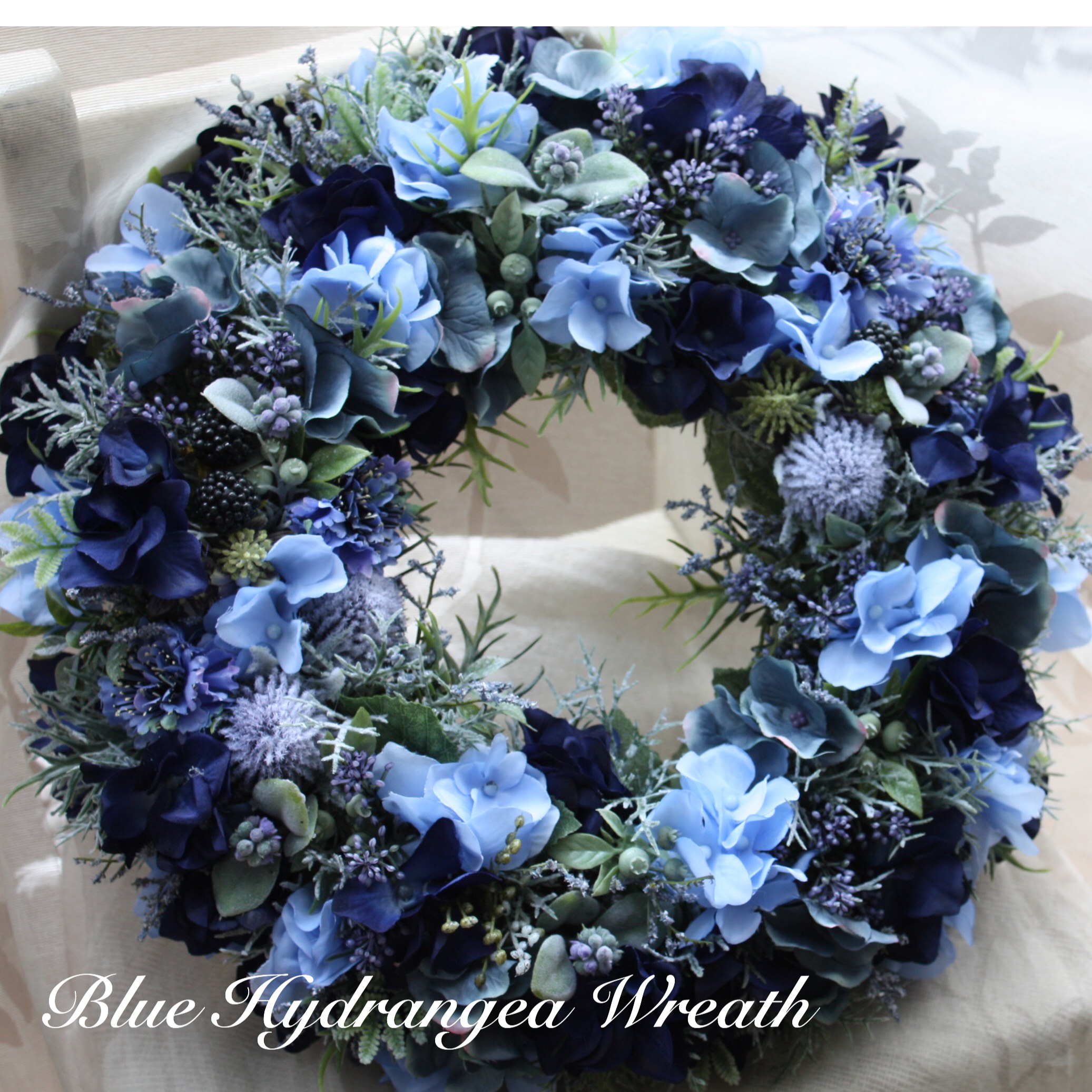 【たくさんの再販】Blueアジサイ リース
