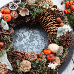 【再販×3】たくさんの実物　クリスマスリース〜Pinecone Wreath〜 2枚目の画像