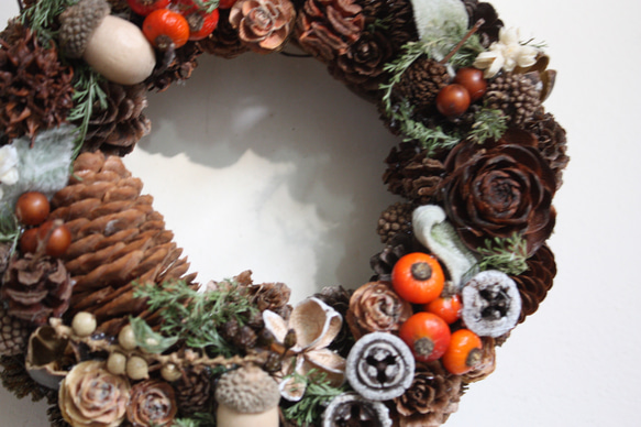 【再販×3】たくさんの実物　クリスマスリース〜Pinecone Wreath〜 9枚目の画像