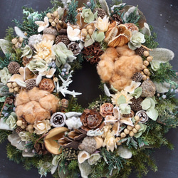 《再販》〜ぎっしり木の実Priserved クリスマスWreath〜Green ver. 1枚目の画像