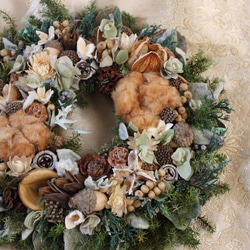 《再販》〜ぎっしり木の実Priserved クリスマスWreath〜Green ver. 3枚目の画像