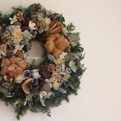 《再販》〜ぎっしり木の実Priserved クリスマスWreath〜Green ver. 4枚目の画像