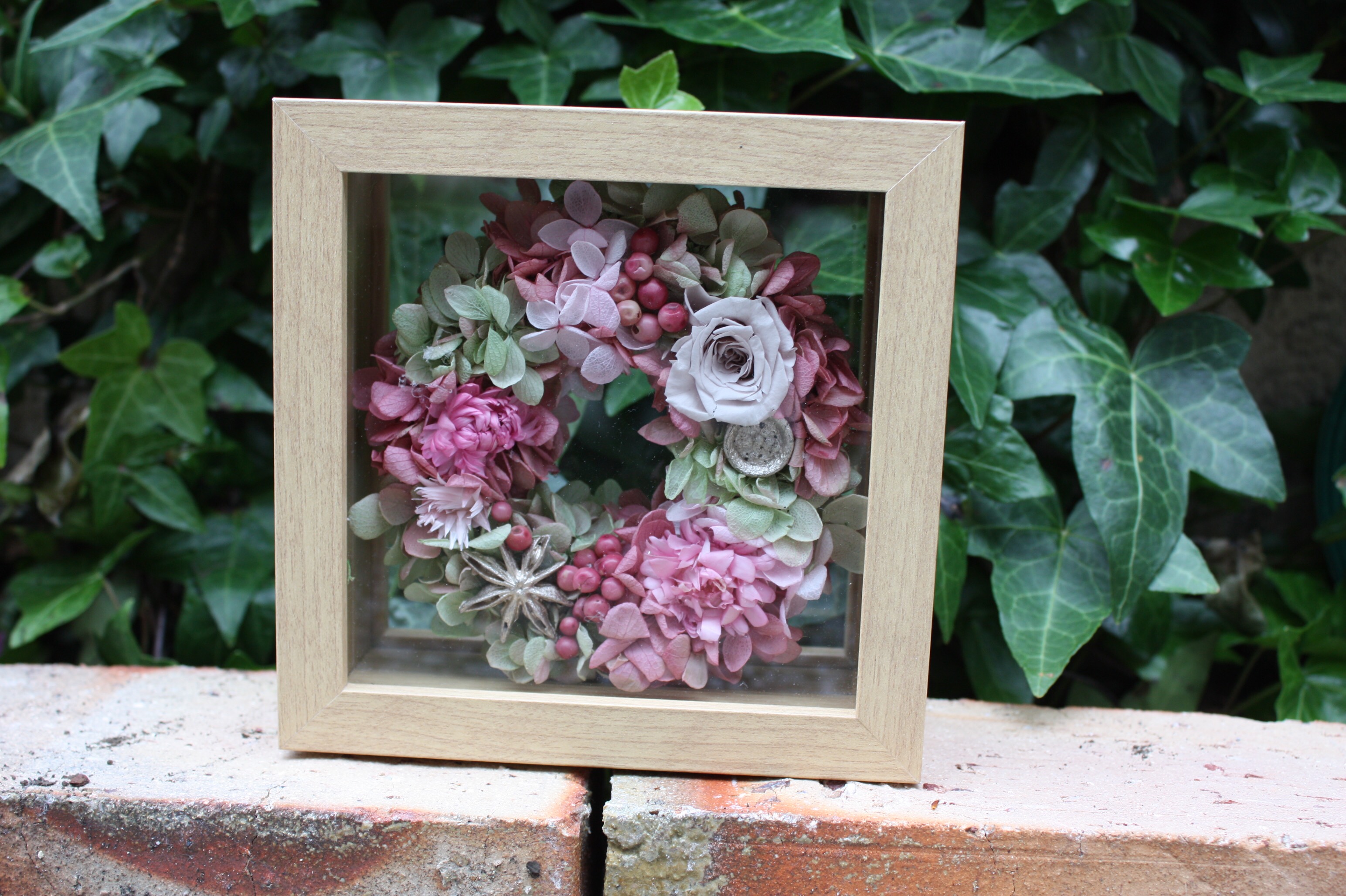 再販〜ぷっくりリースinフレームBOX mauve pink ver【Ｓ】