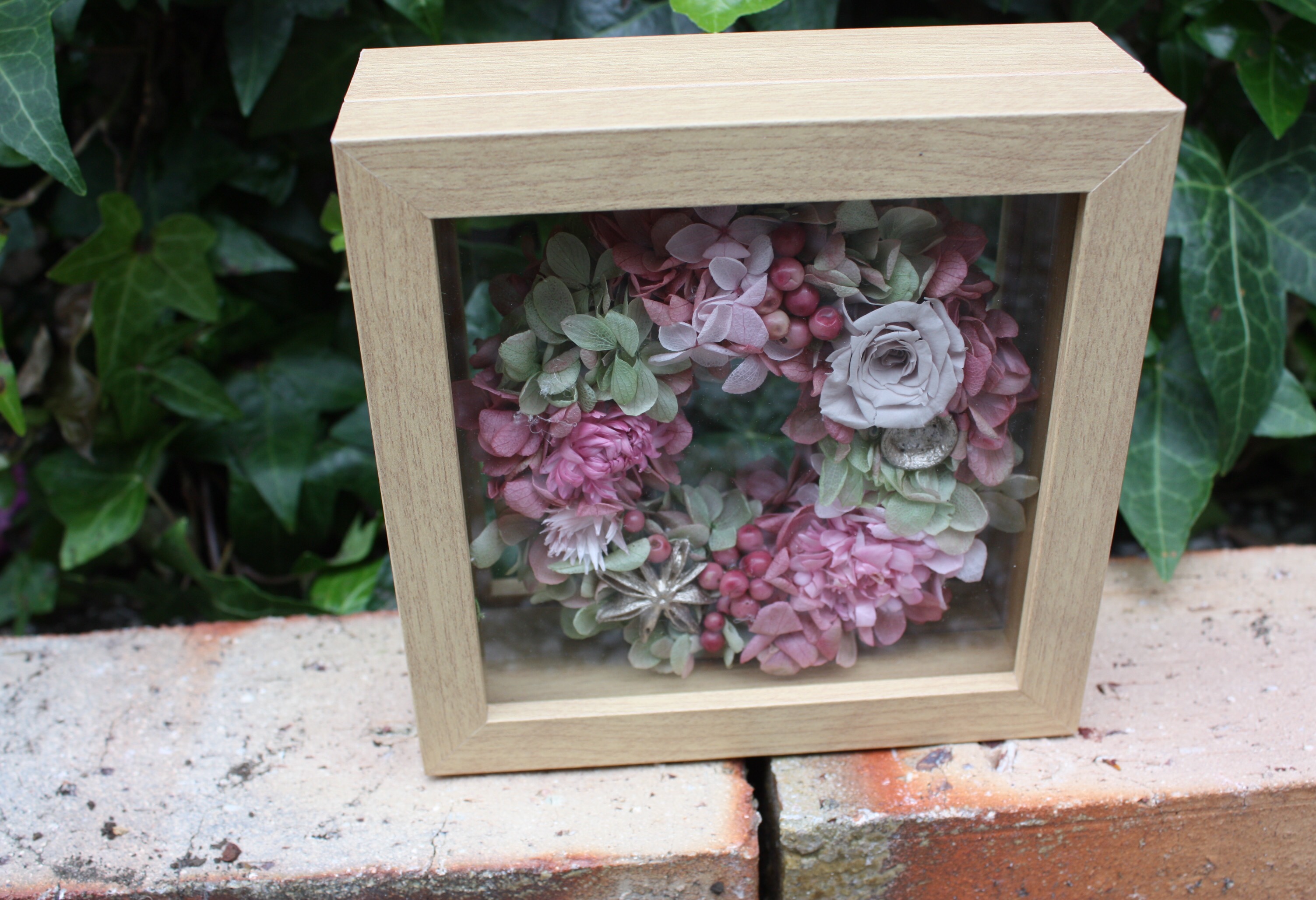 再販〜ぷっくりリースinフレームBOX mauve pink ver【Ｓ】