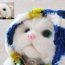 ★羊毛フェルト（猫）☆フワフワ雪猫★ 2枚目の画像