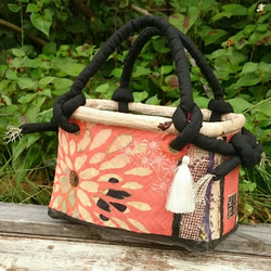 一閑張り】菊模様と牡丹柄のかごバッグ かごバッグ Plod-Plod！ 通販