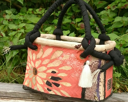 一閑張り】菊模様と牡丹柄のかごバッグ かごバッグ Plod-Plod！ 通販