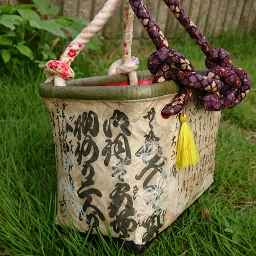 一閑張】小物でアクセント～シンプル一閑張りのかごバッグ かごバッグ